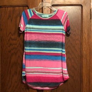 Fully Flair pink striped tunic shirt. Never worn!